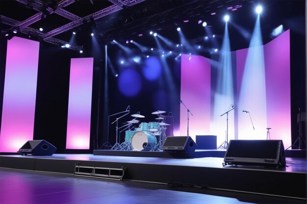 Palco vazio com spotlights