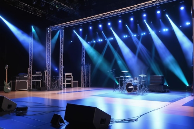 Palco vazio com spotlights