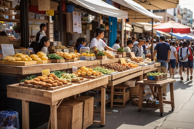 Palermo Itália 5 de julho de 2017 A loja de frutas no Mercato Ballaro, no centro histórico de Palermo, na Sicília