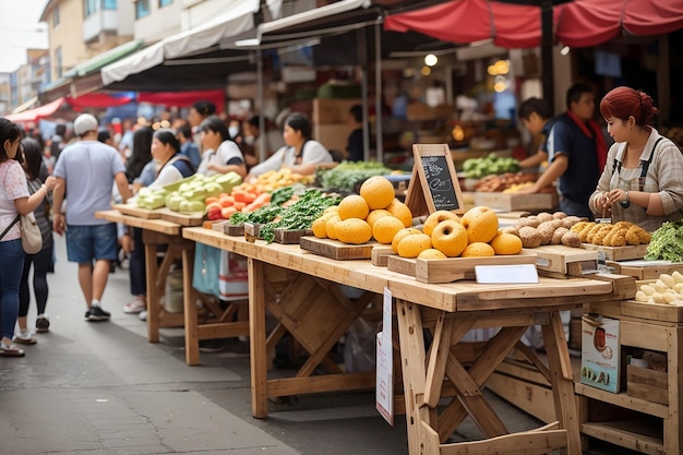 Palermo Itália 5 de julho de 2017 A loja de frutas no Mercato Ballaro, no centro histórico de Palermo, na Sicília