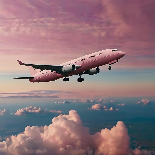 Un palet volando por el cielo de color rosa y lloviendo mucho gnearado por AI