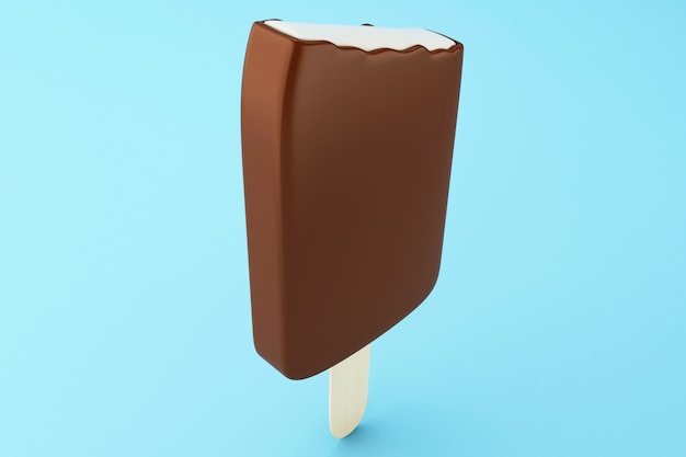 Paleta de chocolate 3d lleno de crema