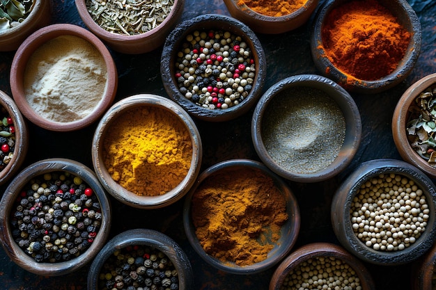 Foto paleta de cocina un espectro de colores en armonía con las especias