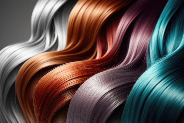 Paleta de colores de cabello teñido Establecer fondo Primer plano Generación AI