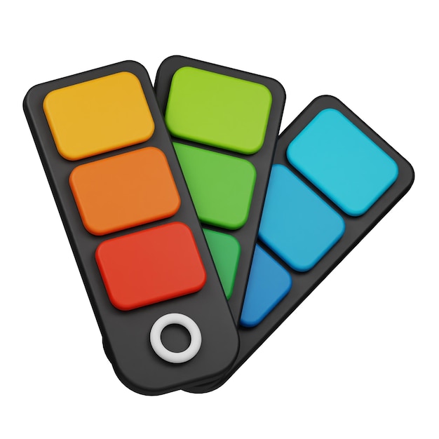 paleta de colores icono 3D aislado en el fondo blanco