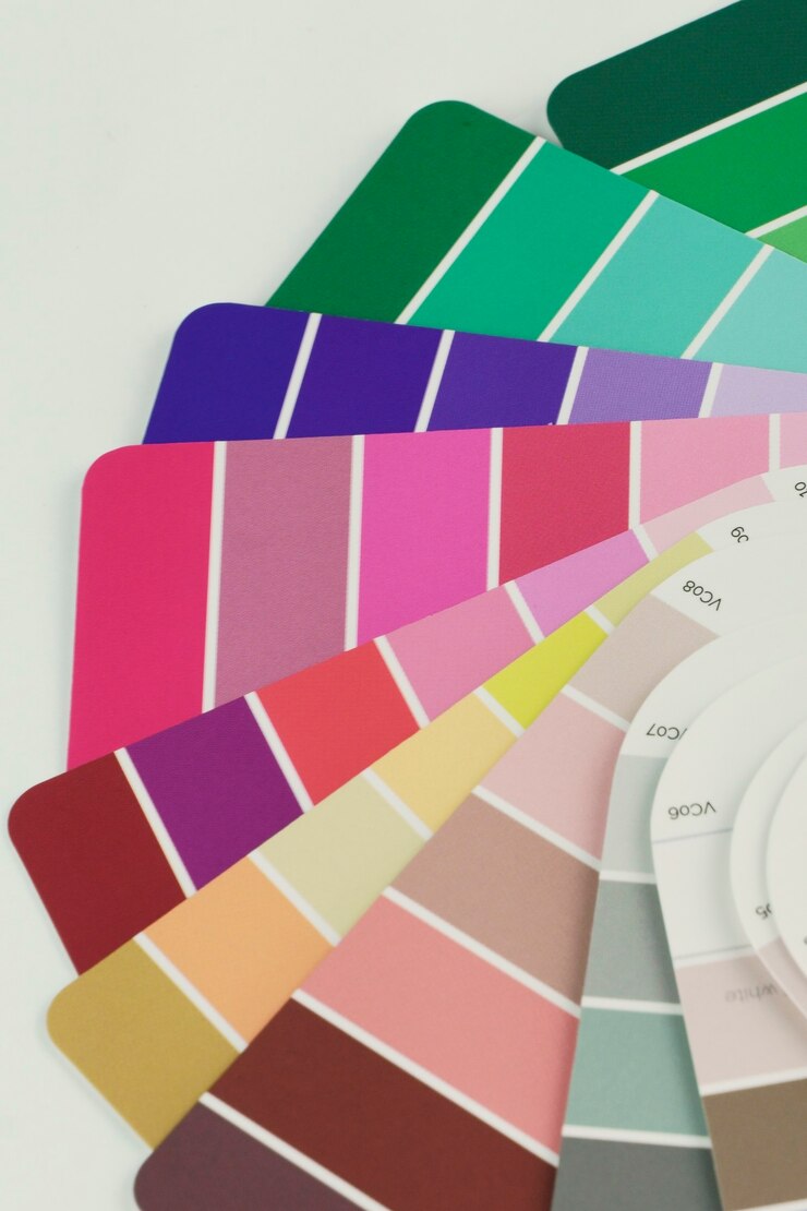 Foto paleta de cores com combinações em tons claros e escuros. cores claras de verão.