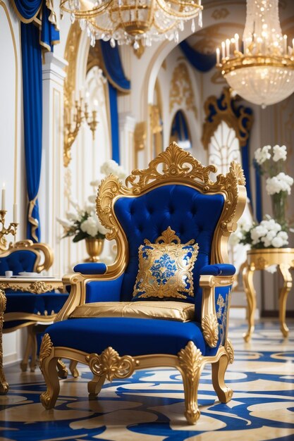 Foto paleta de cores regal elegance royal blue gold e ivory para espaços residenciais