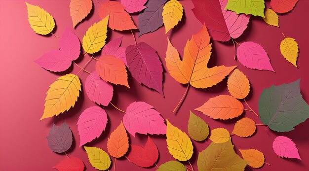 Paleta de outono Layout criativo de folhas de outono coloridas