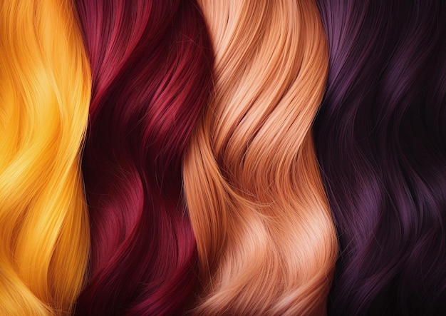 Foto paleta de pêlos coloridos