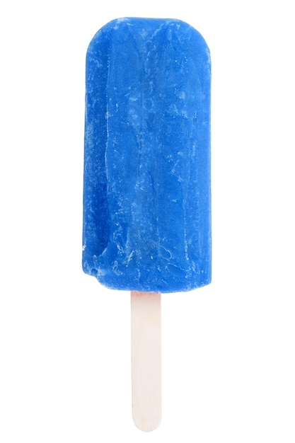 Paleta de helado lolly helado azul verano aislado en blanco
