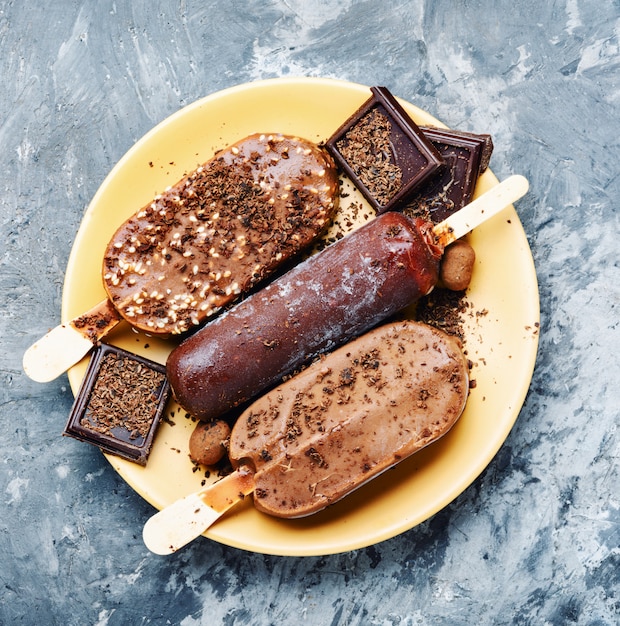 Paleta de hielo de chocolate