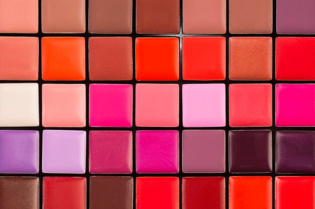 Foto paleta de labiales de colores