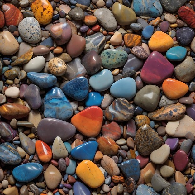 Foto paleta de la naturaleza vivid river stones