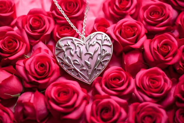 Paleta romântica de joias em forma de coração