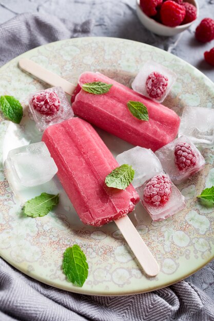 Paletas De Frambuesa Caseras