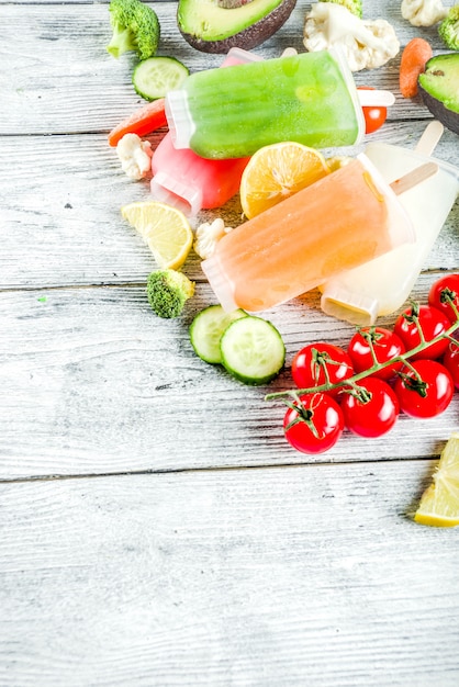 Paletas de helado de vegetales de moda