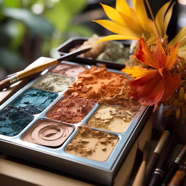 Foto palette schönheitsmake-up