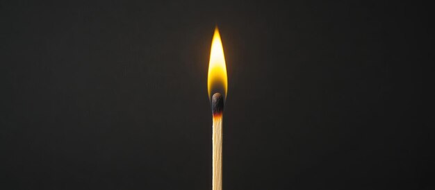Palito de cerilla en contra de un fondo negro