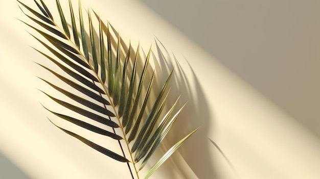 Palm Leaf Harmony Light Hintergrund mit realistischen Palm Leaf Shadows AI generiert