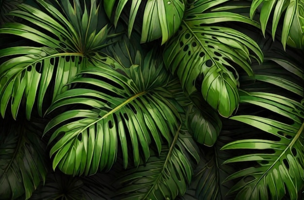 Palm_Leaves_Background_HD 8K papel de parede Banco de Imagem Fotográfica