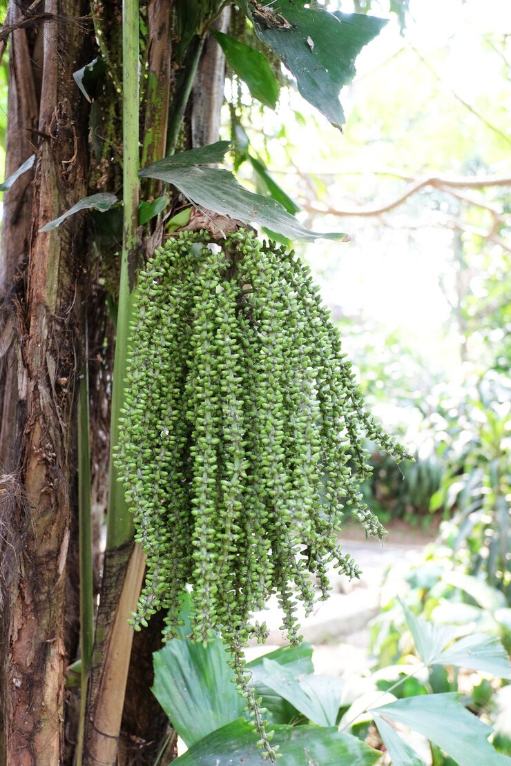Palma de cola de pez o frutos de caryota mitis una especie de palma nativa de Asia tropical