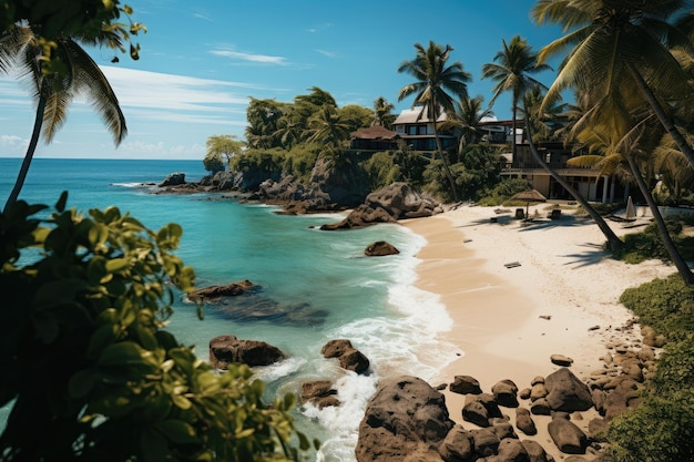 Palmbäume im Sommer von oben