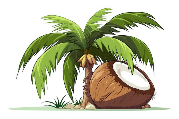 Foto palmbaum mit kokosnuss tropische pflanzen nahrung flache exotische