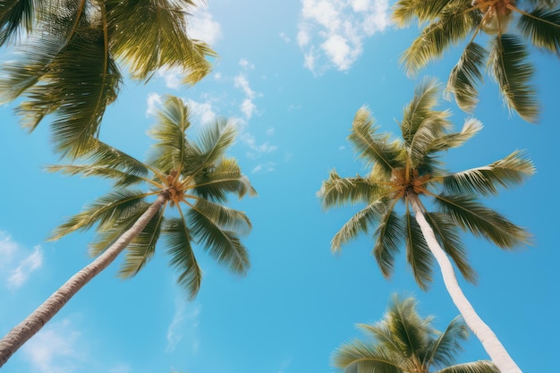 Palmbaum und blauer Himmel im Hintergrund