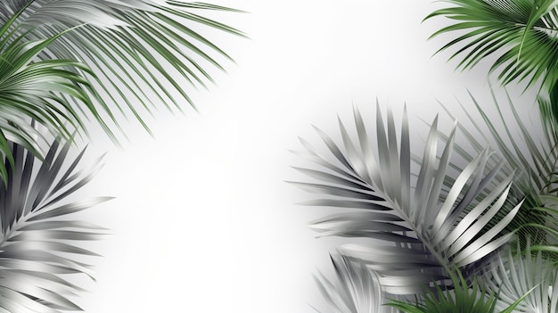 Palmblätter isoliert auf weiß Generative KI