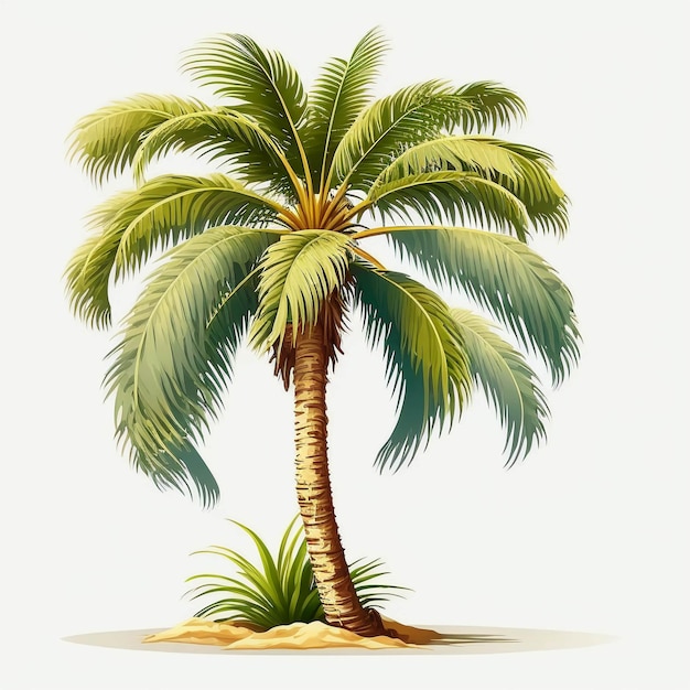 Palmeira Desenho Desenho Fundo Claro Fantasia Verde