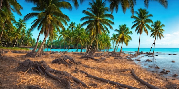 Palmeiras na praia na costa rica