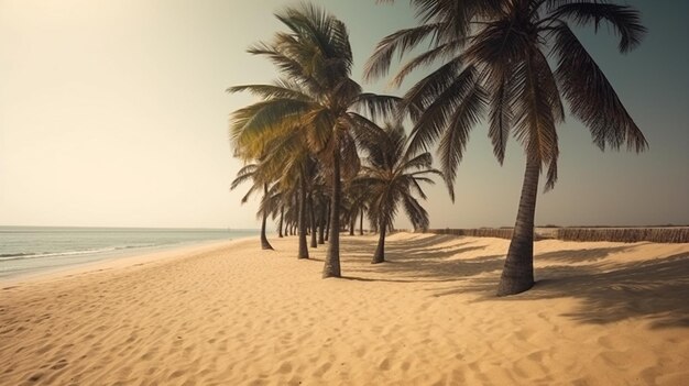 Palmen am Strand am Morgen