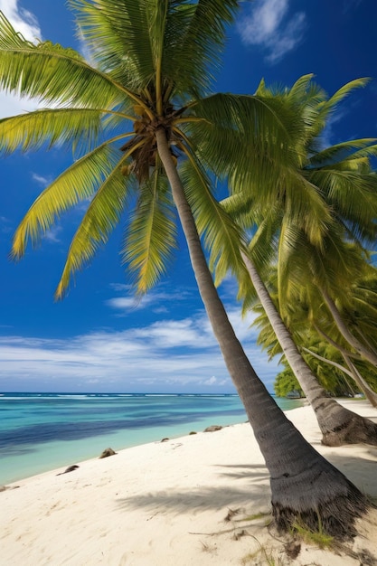 Palmen am Strand mit dem Himmel im Hintergrund