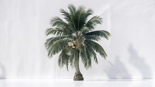 Palmera aislada sobre un fondo blanco