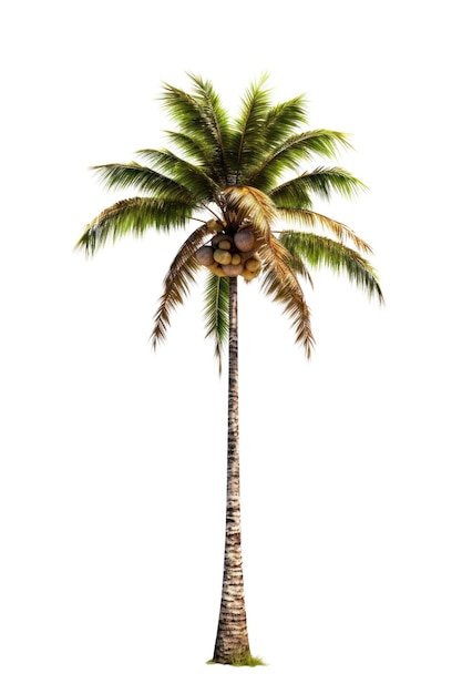 Palmera aislada sobre fondo transparente Planta de palma de coco PNG AI generativo