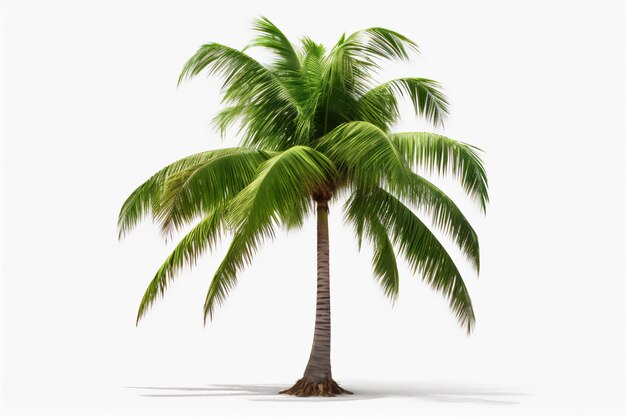 palmera de coco aislada sobre un fondo blanco