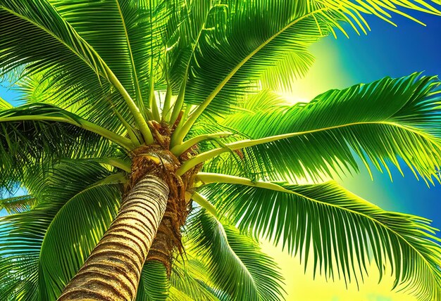 La palmera de coco tropical simboliza la ilustración relajante saludable Ai generativo