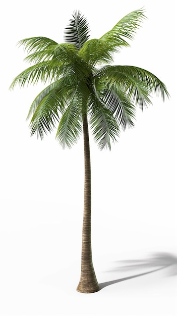 una palmera con un fondo blanco