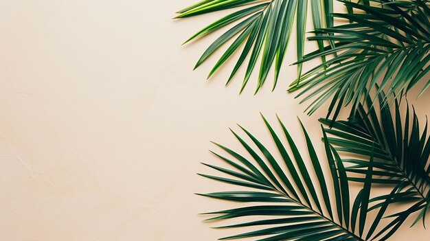 una palmera con hojas verdes y un fondo blanco