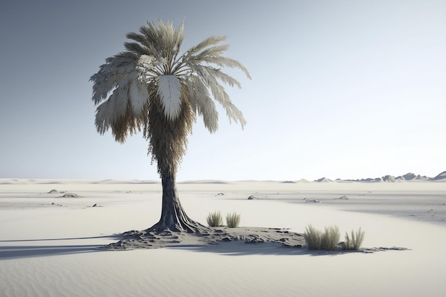 Palmera que crece en el desierto caliente y seco