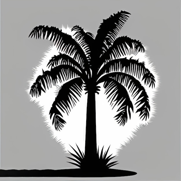 Palmera silueta Vector arte iconos y gráficos fondo blanco