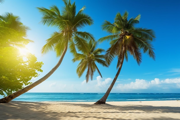 Palmeras de coco en la playa