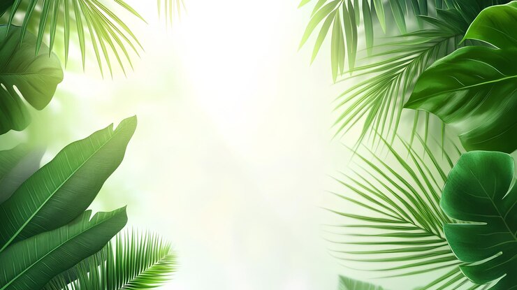 palmeras contra un cielo con un fondo blanco