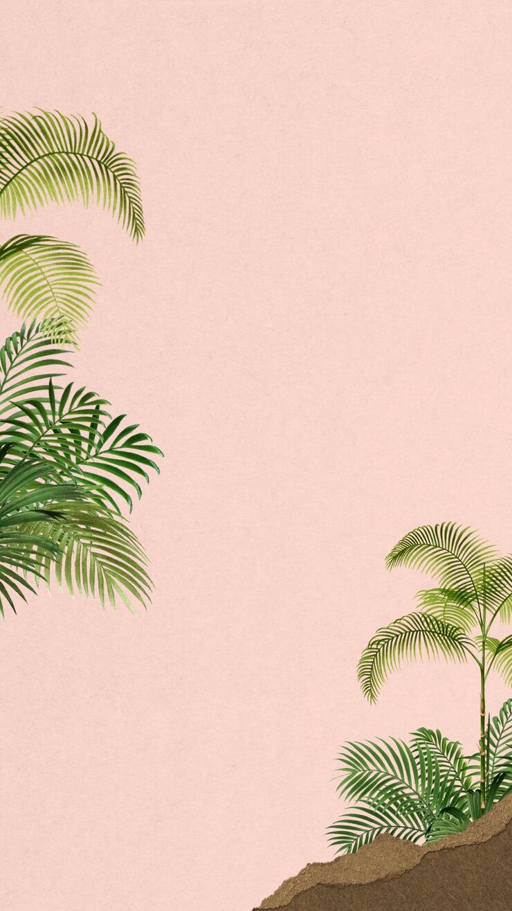 palmeras contra un fondo rosa con un fondo rosa