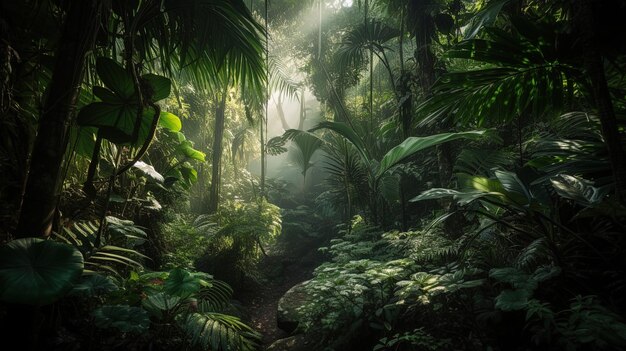 Palmeras y plantas de la selva tropical