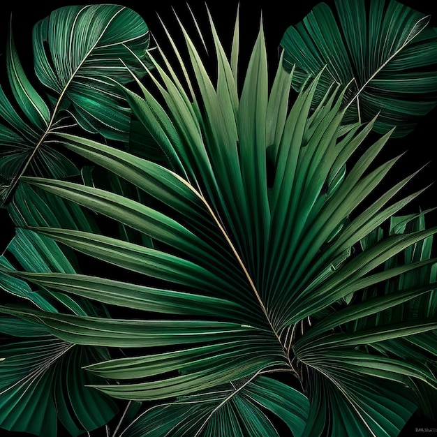 Palmfarnblätter in der Nähe des Hintergrunds Generative AI