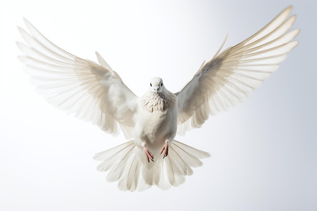 Foto paloma aislada sobre un fondo blanco