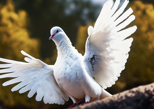 paloma blanca en la naturaleza