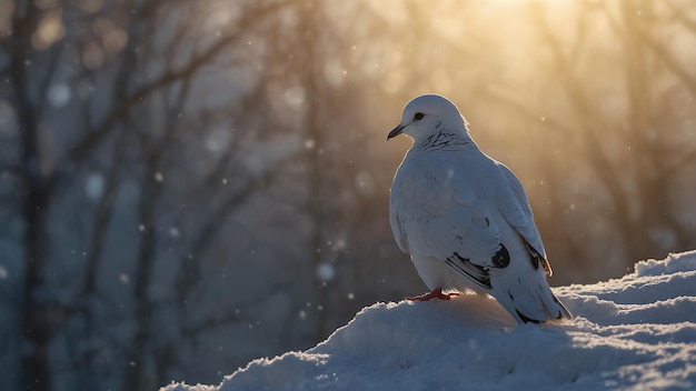 una paloma blanca con pies rojos está volando en el aire