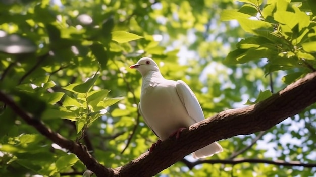 Paloma sentada en un árbol